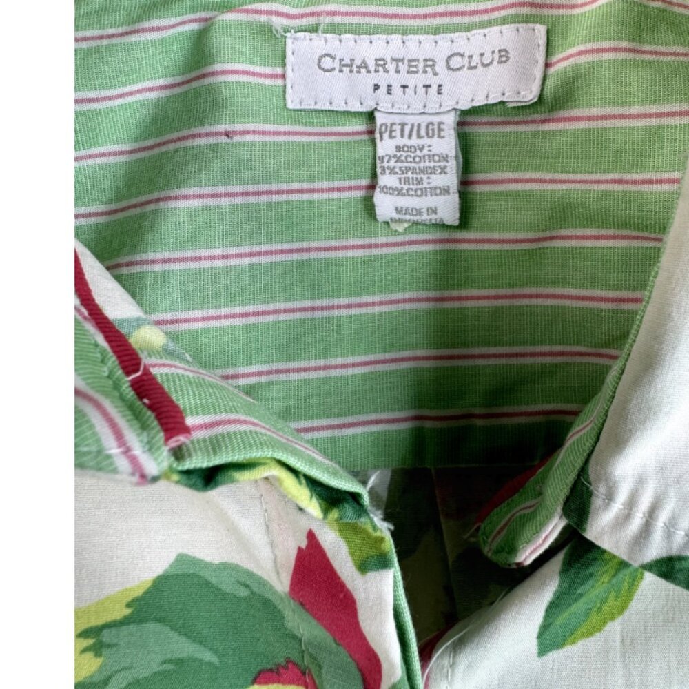 Charter Club Women's Floral Button Down Size: PET/LGE - Picture 3 of 3